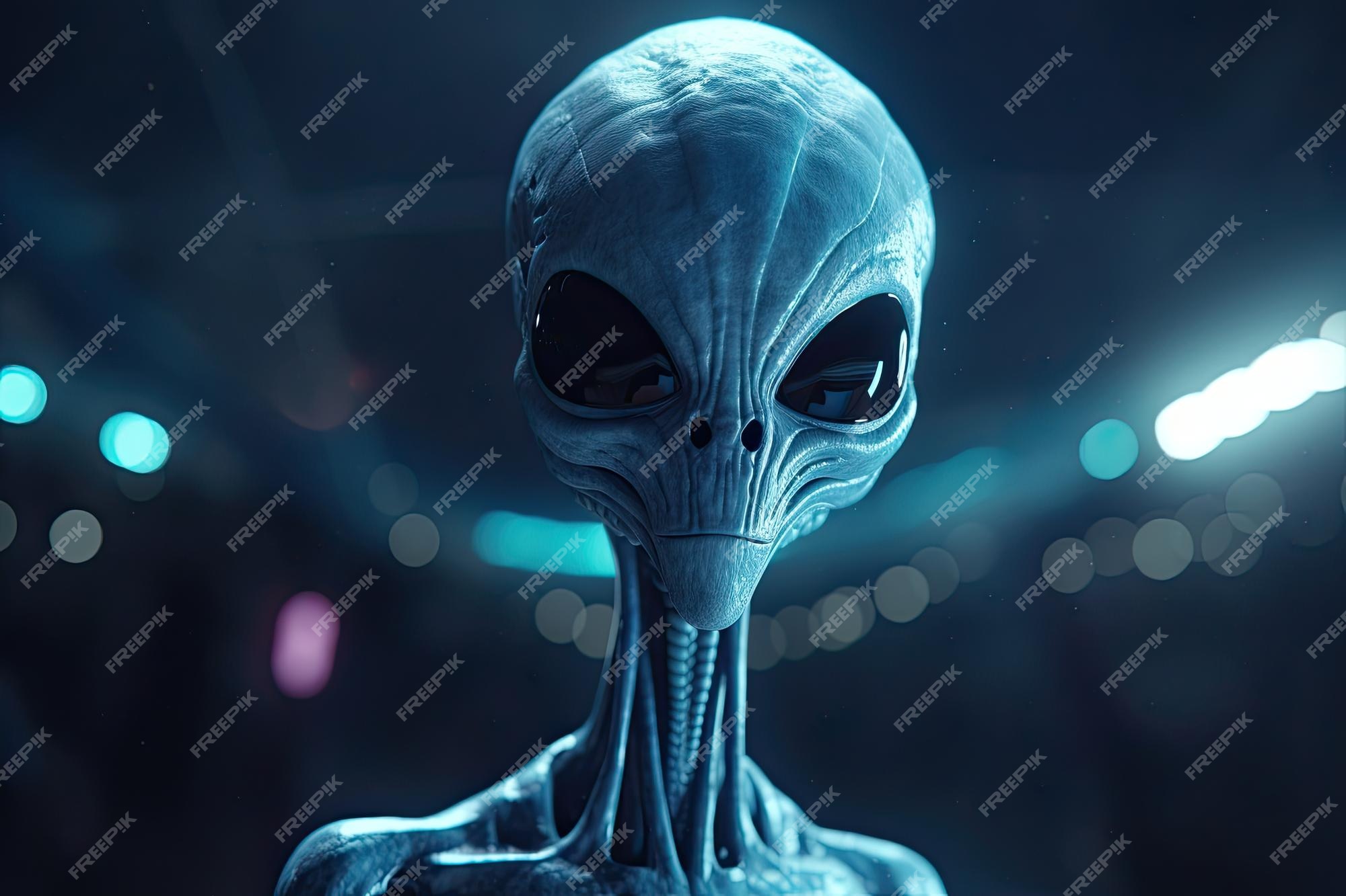 Um desenho de um homem com um fundo azul que diz 'alien' on it