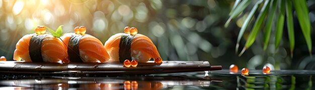 Foto alimentação japonesa brilhante arte digital suntuosa de refeições gourmet