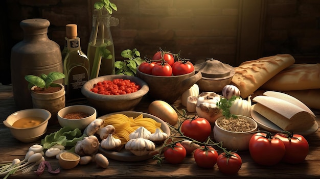 Alimentación y comida italiana generativa ai.