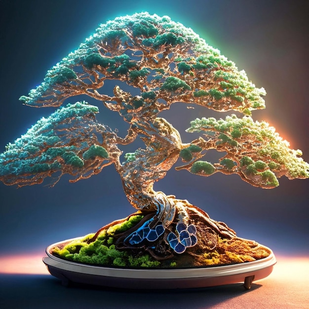 Alimentado por paneles solares integrados este bonsai pulsa con energía