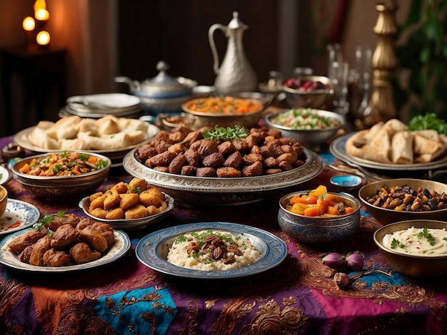 Foto alimento árabe do ramadão