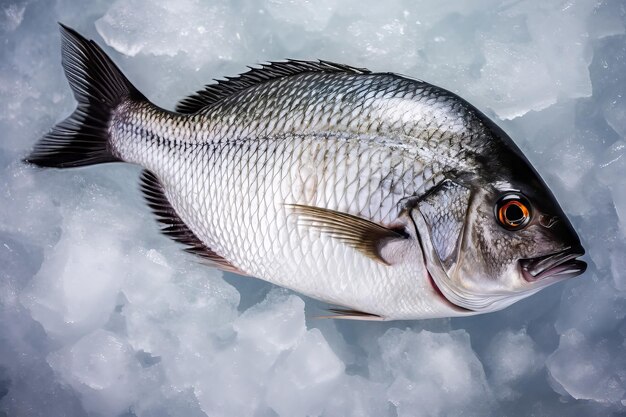 Alimento de hielo de pescado de brasa Naturaleza de pescado animal cocción cruda Generar Ai