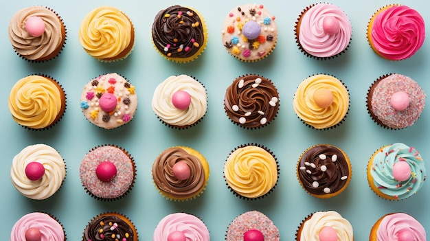 Alimentos de cupcakes assados doces