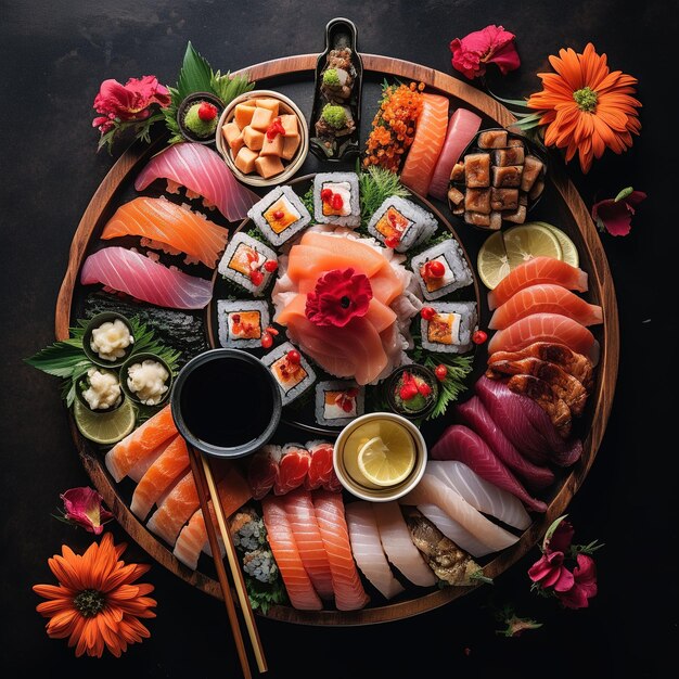 Foto alimentos de sushi