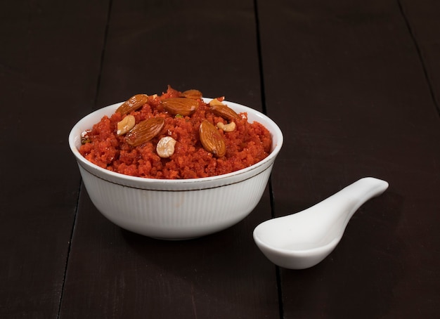 Alimentos dulces indios Zanahoria Halwa o Gajar Ka Halwa