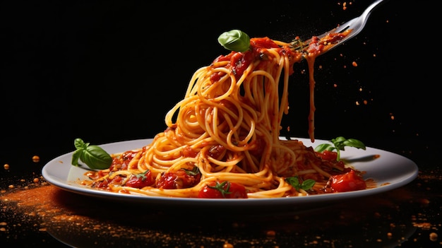 Alimentos em espaguete
