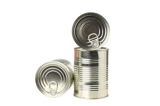 Alimentos enlatados de PNG isolados em fundo branco