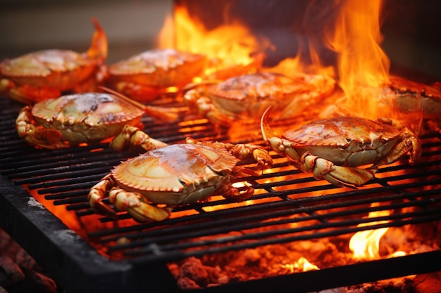 Alimentos frescos para la cocción de cangrejos de mar