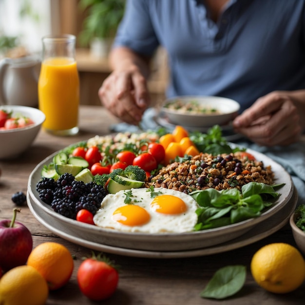 Foto alimentos frescos saudáveis vegetais frutas dieta