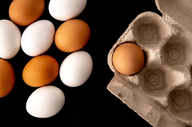 Foto alimentos naturais de proteína de ovos de galinha