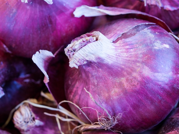 Alimentos orgánicos frescos en el mercado de agricultores local. Los mercados de agricultores son una forma tradicional de vender productos agrícolas.