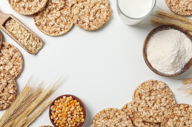 Alimentos saludables alimentos para la dieta y la pérdida de peso pan crujiente