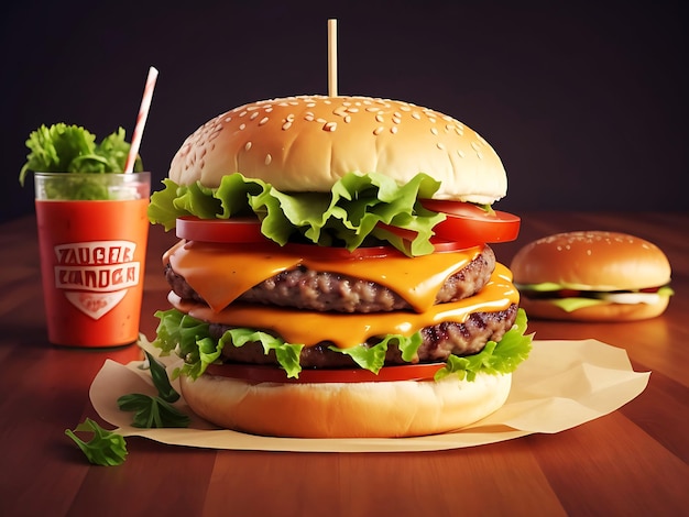 Alimentos saludables comida rápida y hamburguesas