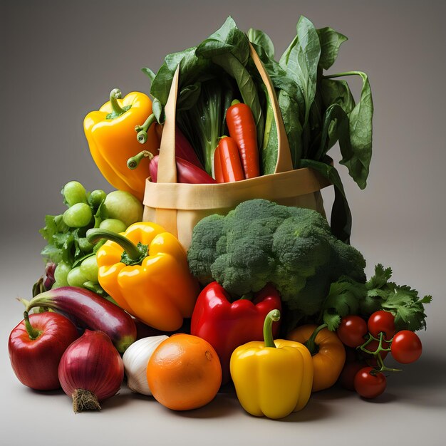 Alimentos saludables frutas y verduras en una tienda