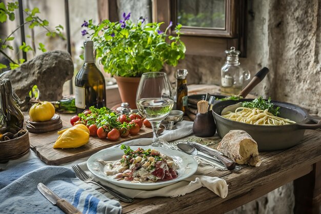 Alimentos saludables verduras frescas en la mesa de la cocina