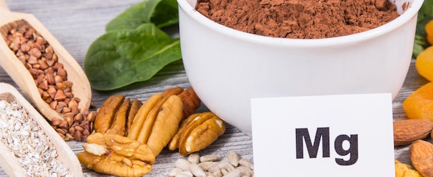 Alimentos saudáveis como fonte natural de fibra de magnésio e outras vitaminas e minerais