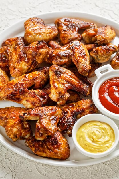 Alitas de pollo fritas crujientes servidas en un plato