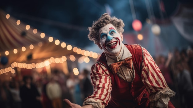 Alivio cómico del payaso en los Juegos del Circo