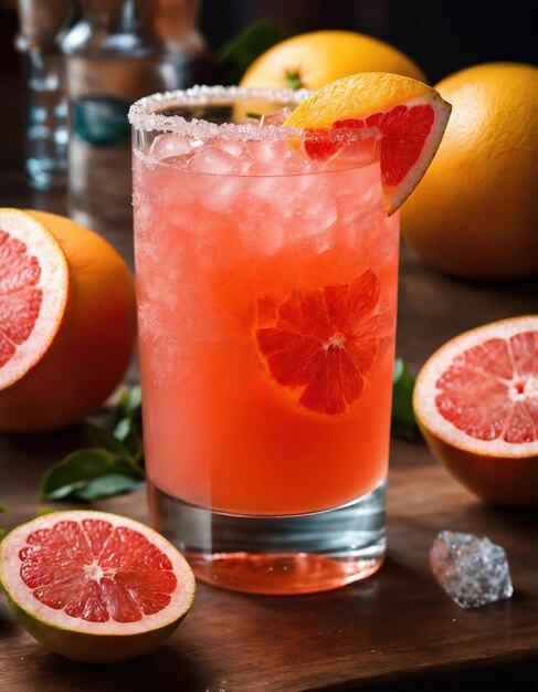 Alkoholischer Cocktail mit Grapefruit und Eis Selektiver Fokus ai generativ
