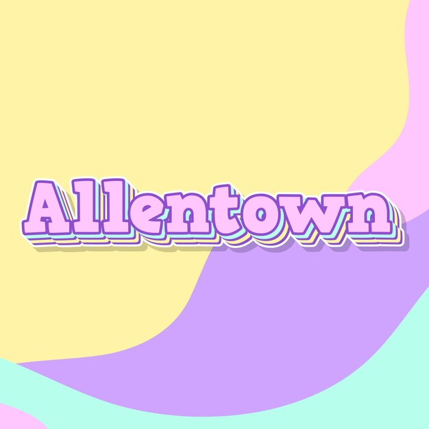 Allentown tipografía diseño 3D texto lindo palabra cool foto de fondo jpg