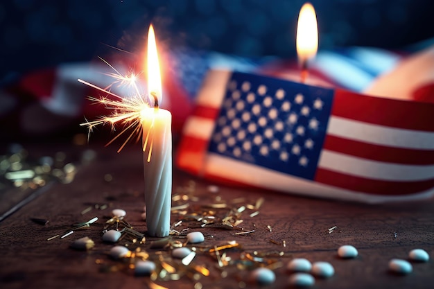 Alles Gute zum 4. Juli, Unabhängigkeitstag der Vereinigten Staaten von Amerika, USA. Ein Bundesfeiertag in den Vereinigten Staaten zum Gedenken an die Unabhängigkeitserklärung der generativen KI