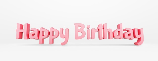 Alles Gute zum Geburtstag kalligraphische Phrase auf weißem Hintergrund. 3D-Darstellung.