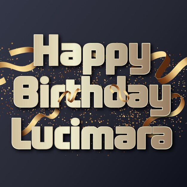 Alles Gute zum Geburtstag Lucimara Gold Konfetti Niedliche Ballonkarte Fototexteffekt