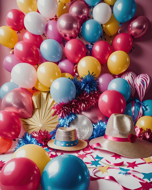 Alles Gute zum Geburtstagsparty-Design mit bunten Luftballons