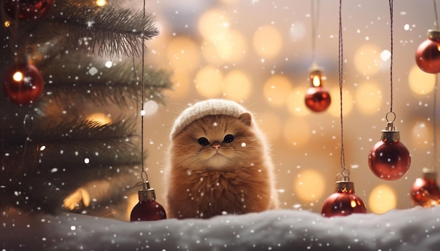 Alles Gute zum neuen Jahr 2024 schöne Schneemann und Weihnachtsbaum auf farbenfrohem Bokportrait ofeh Lichter Hintergrund