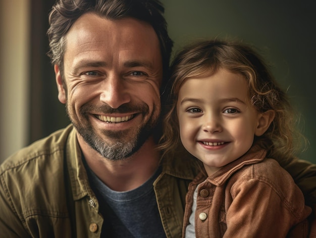 Foto alles gute zum vatertag. vater und tochter lächeln glücklich