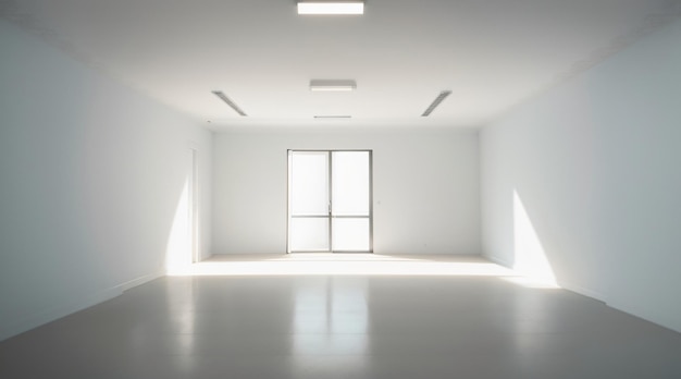 Allgemeiner leerer weißer Raum mit Beleuchtung für Hintergrundfotografie-Modelle oder Illustrationen