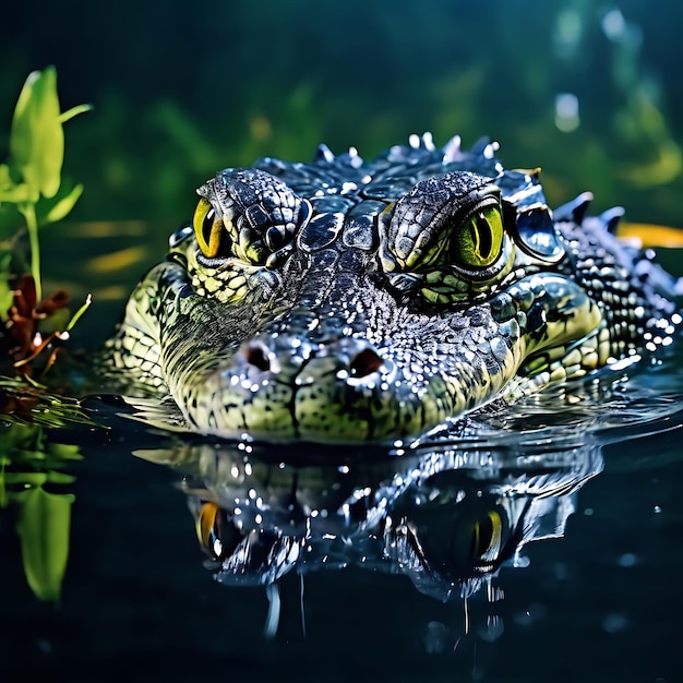 Foto alligador sai lindamente da água na piscina