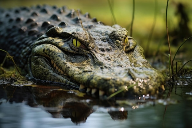 Foto alligator in seinem natürlichen lebensraum