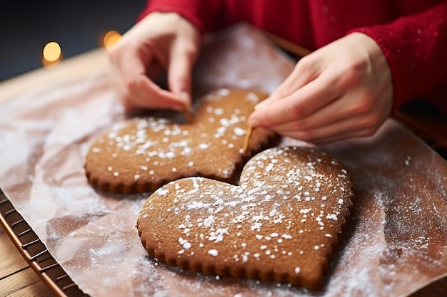 Foto un alma solitaria recibió un regalo inesperado una galleta de pan de jengibre en forma de ciervo