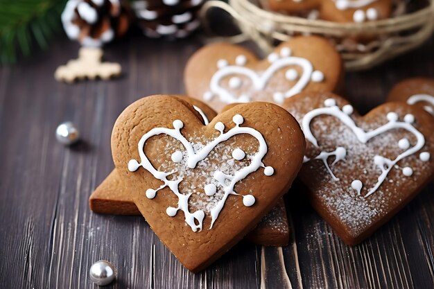 Foto un alma solitaria recibió un regalo inesperado una galleta de pan de jengibre en forma de corazón que brough