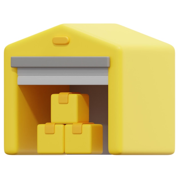 almacén 3d render icono ilustración