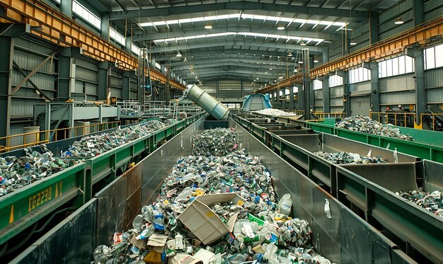 Foto un almacén con una gran cantidad de basura en él