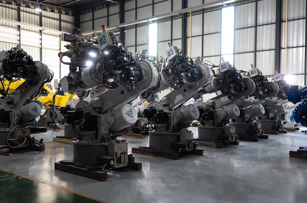 Almacén de robots un lugar para almacenar el brazo robótico para inspeccionar el programa y probar