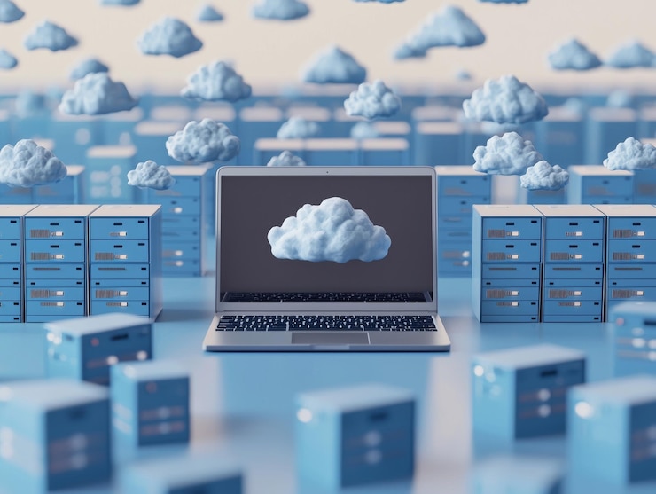 Foto almacenamiento de datos en la computación en nube y bases de datos en nube