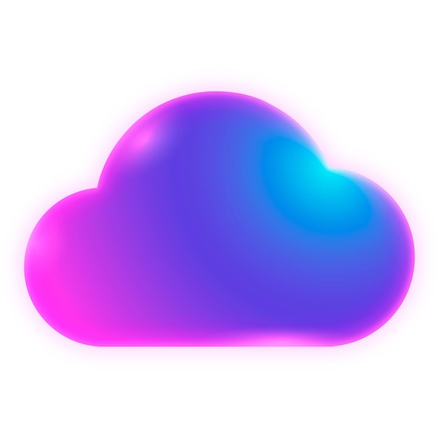 Almacenamiento en la nube pegatina de icono png diseño de brillo de neón en fondo transparente