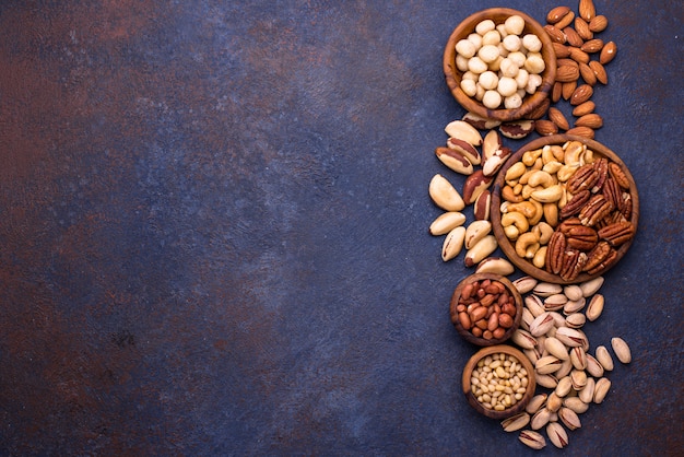 Almendras, nueces, macadamia, pistacho y anacardos