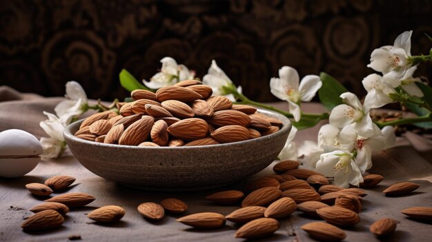 Almendras en un plato