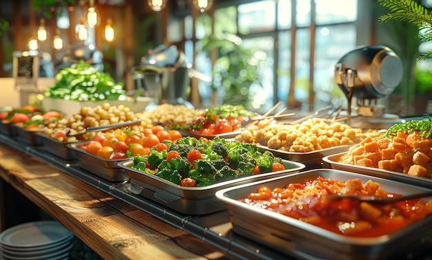 Almoço de buffet no restaurante