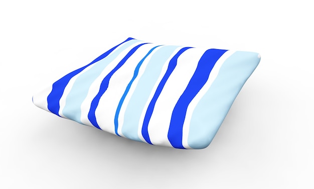 Almohada aislada en una representación 3D de fondo blanco