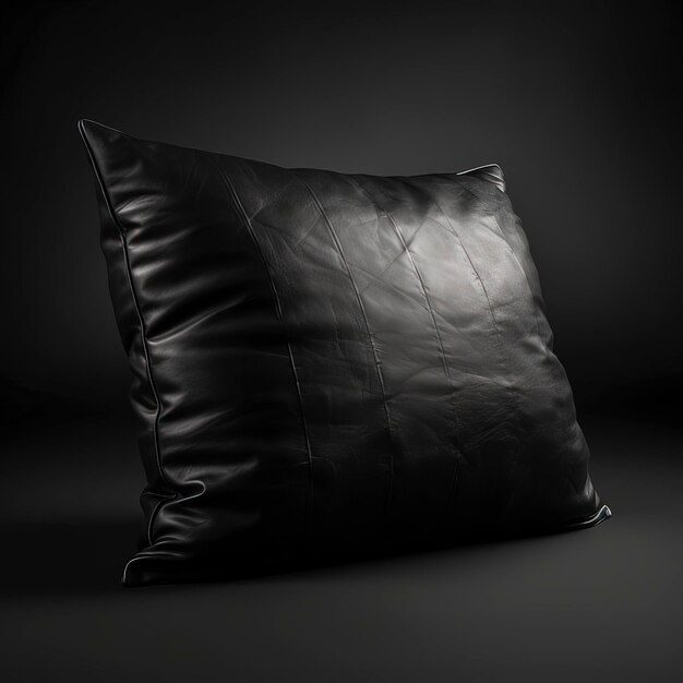 Una almohada de cuero negro