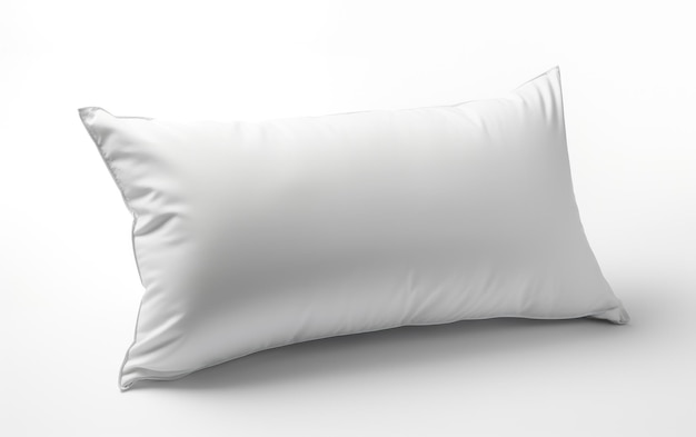 Foto almohada de felpa de color blanco aislada sobre fondo blanco