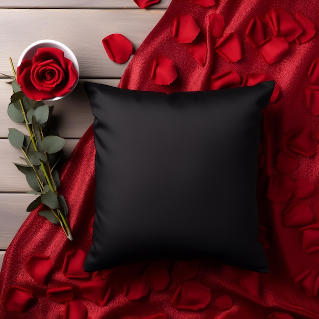Almohada de mockup para el día de San Valentín Sólida silla romántica Foto almohada de Mockup almohada para lanzar almohada