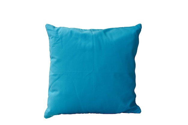 almohadas azules aisladas sobre un fondo blanco