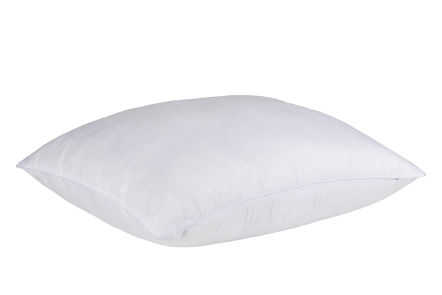 Almohadas para dormir con funda de algodón aislar sobre un fondo blanco.