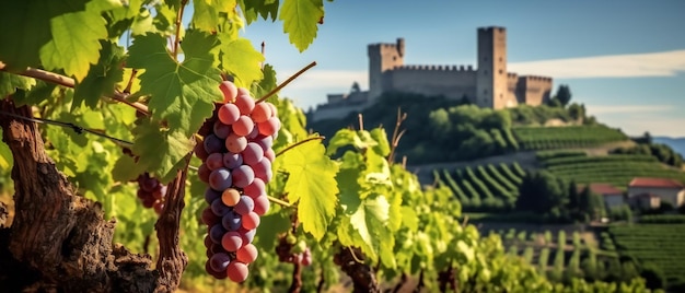 Almuerzos de uvas maduras Amplia villa rodeada de viñedos en el corazón de las regiones vinícolas